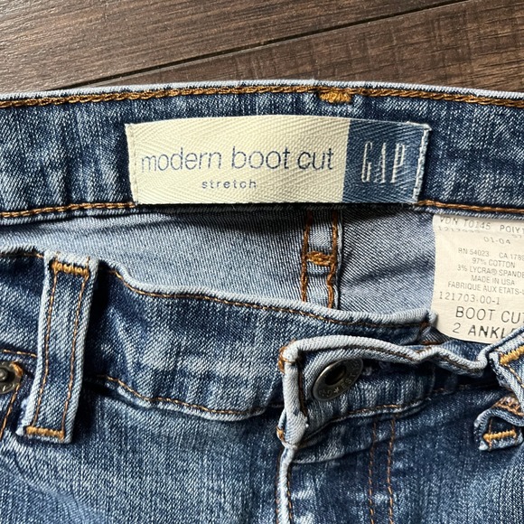 GAP Women's Modern Bootcut Jeans Size 2 Ankle Blue Cotton Denim Stretch Boot Leg - Picture 6 of 9